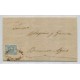 ARGENTINA 1859 GJ 17A CABECITA ESTAMPILLA VARIEDAD AZUL LECHOSO EN CARTA PLIEGO COMPLETO CON DOBLE MARCA DE SAN NICOLAS CIRCULADA EN 13/12/1861 RARA, HERMOSA Y DE LUJO CON FIRMA DE KNEITSCHEL U$ 835+